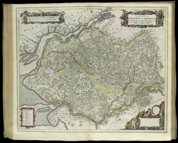 Ducatus Bremae & Ferdae a Ioanne Gorries Capitaneo Sueco Jussu Com. Ioan Christoph. a Coningsmarck accuratissime dimensi & in tabulam redacti.