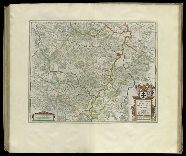 Territorium Abbatiae Heresfeldensis. 't Stift Hirszfeldt Apud Guiljelmum Blaeu.