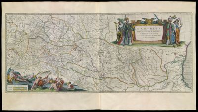 Danubius, Fluvius Europae Maximus, A Fontibus ad Ostia, Cum omnibus Fluminibus, ab utroque latere, in illum defluentibus.