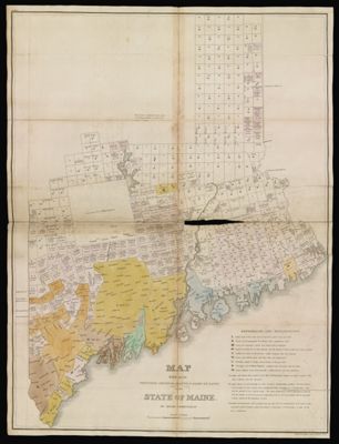 Map exhibiting the principal original grants & sales of lands in the State of Maine.