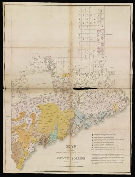 Map exhibiting the principal original grants & sales of lands in the State of Maine.