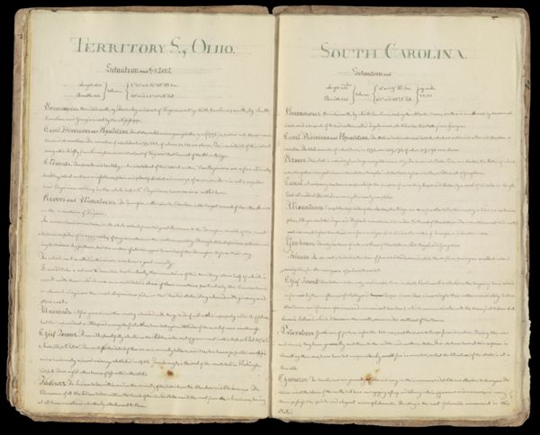 Territory S. of Ohio Situation and Extent AND South Carolina: Situation and Extent