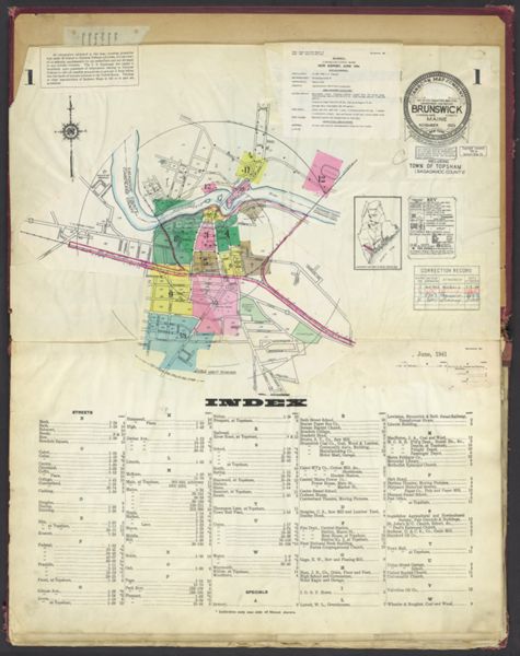 Brunswick Cumberland County Maine [...] including town of Topsham (Sagadahoc County) - Index