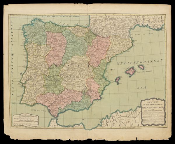 A New Map of the Kingdoms of Spain and Portugal with Their Principal Divisions.