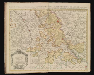 Haute Partie de L'Archevesché et Eslectorat de CologneCarte Nouvelle de la Haute partie de L'archevesché et Eslectorat de Cologne avec ses enclaves dans les pays Circomuoisins; Upper Part of the Archdiocese and Electorate of Cologne, New Map of The Ar