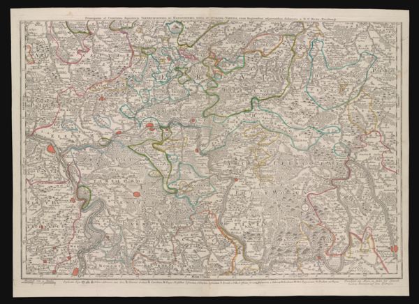 Principatus & Comitatus Superioris Ysenburgensis, ac Hanoviensis, nova et accurata Tabula, cum Regionibus adjacentibus...