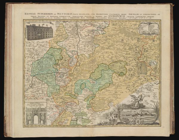 Hassie Superioris et Wetterau. Partis Delineatio, cum Descriptione Castrorum Prope Giessam Et Conivincitionis ad urbam Travnici et Batianici Exercituum, Serenissimo Principu ac Domino Dno. Ludouico Hassiae Landgravio, Principi Hersfeldiae, etc. etc. etc. [Similar but not exact to the map in the volume which precedes it]