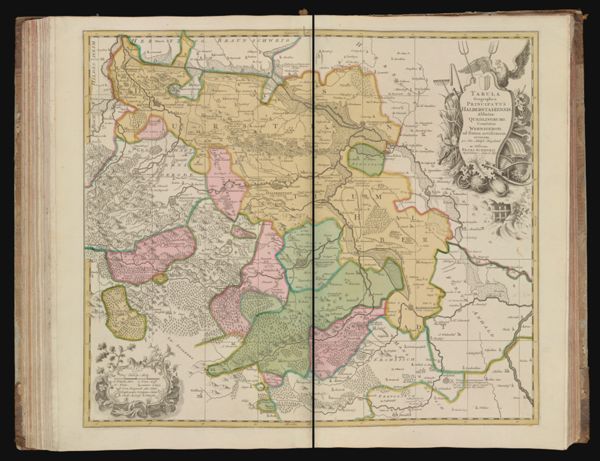 Tabula Geographica Principatus Halberstadiensis, Abbatiae Quedlingburg, comitatus Wernigerod, ad statum novissium revocta.