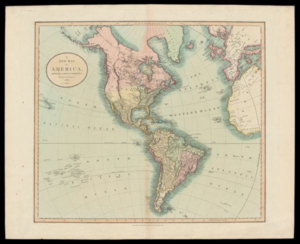 A New Map of America, From the Latest Authorities by John Cary, Engraver. 1806.
