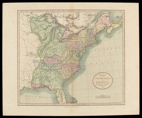 A New Map of the United States of America, From the Latest Authorities By John Cary, Engraver. 1806.