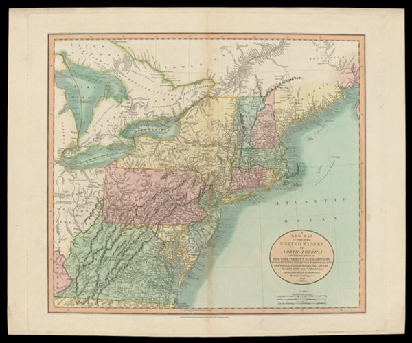 A New Map of Part of the United States of North America, Containing Those of New York, Vermont, New Hampshire, Massachusetts, Connecticut, Rhode Island. Pennsylvania, New Jersey, Delaware, Maryland and Virginia. From the Latest Authorities. By John Cary, Engraver. 1806.