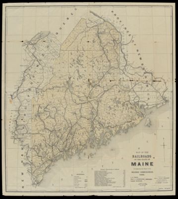 Map of the Railroads of the State of Maine Accompanying the Report of the Railroad Commissioners. 1906.