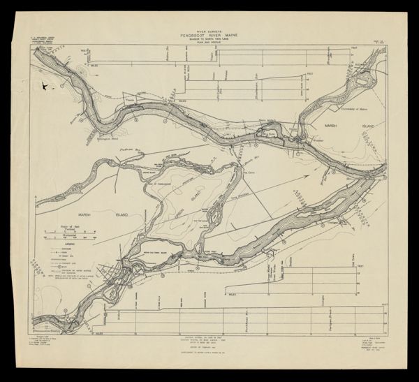 River Surveys : Penobscot River Maine, Bangor to North Twin Lake, Plan and Profile
