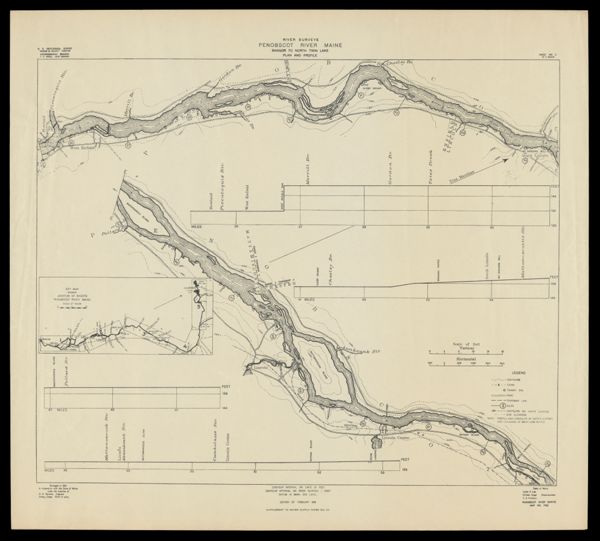 River Surveys : Penobscot River Maine, Bangor to North Twin Lake, Plan and Profile