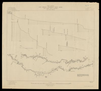 River Surveys : East Branch Penobscot River Maine, First Grand Lake to Medway, Plan and Profile