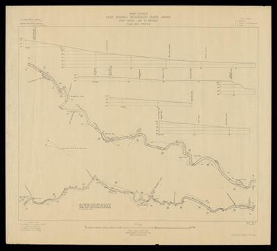 River Surveys : East Branch Penobscot River Maine, First Grand Lake to Medway, Plan and Profile