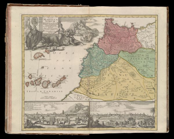 Statuum Marocca Norum, regnorum nempe Fessani, Maroccani, Tafiletani et Segelomessani secundum suas provincias accurate divisorum typus generalis novus, ex variis recentioris geographiae adminicul depromptus et designatus a Jo. Chris. Homanno. M.D Noribergrae Anno 1728. Cum Privilegio Sac. Caes. Majestatis.