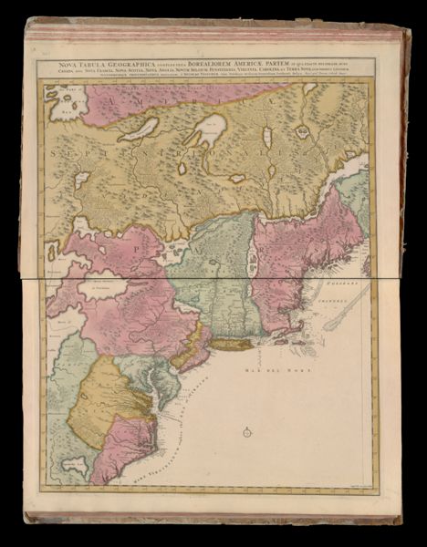 Nova tabula geographica complectens Borealiorem Americae Partem; in qua exacte delineatae sunt Canada sive Nova Francia, Nova Scotia, Nova Anglia, Novum Belgium, Pensylvania, Virginia, Carolina, et Terra Nova, cum omnibus littorum, pulvinorumque profundit