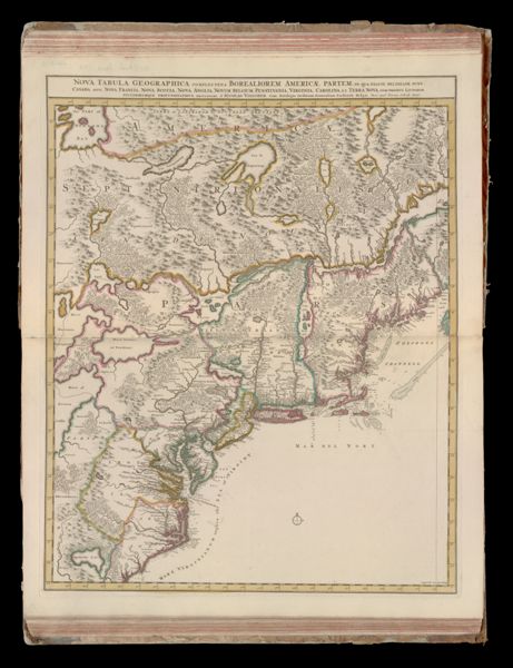 Nova tabula geographica complectens borealiorem Americae partem; in qua exacte delineatae sunt Canada sive Nova Francia, Nova Scotia, Nova Anglia, Novum Belgium, Pensylvania, Virginia, Carolina, et Terra Nova, cum omnibus littorum, pulvinorumque profundit [2]