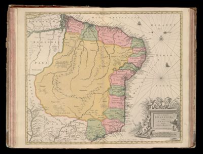 Nova et accurata Brasiliae totius tabula, auctore Joanne Blaeu I.F. Nunc apud Petrum Schenk Junior.