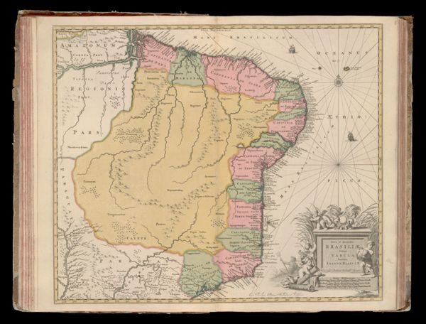 Nova et accurata Brasiliae totius tabula, auctore Joanne Blaeu I.F. Nunc apud Petrum Schenk Junior.