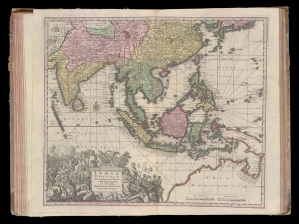 India orientalis, cum adjacentibus insulis nova delineatione ob oculos prosita per Matthaeum Seutter. Chalcogr. August.