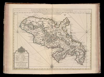Carte de l'isle de la Martinique Colonie Françoise de l'une des Isles Antilles de l'Amerique Dressée sur des plans manuscits entr autres sur celui de Mr. Houel. Ingenieur du roy assujetis a des observations astronomique et concilies avec des memories part