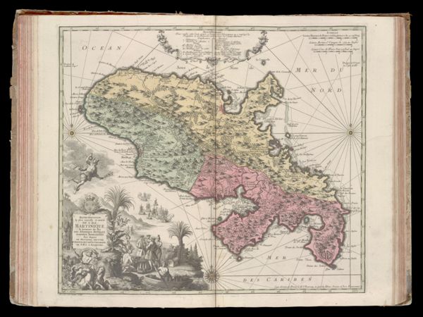 Representation la plus nouvelle et exact de l'ile Martinique, la premiere des iles del' Amerique Antilles, Nommées Barlovento, aux depens de Matthieu Seutter, Graveur de cartes geograph. de S.M.I. À Augsbourg.