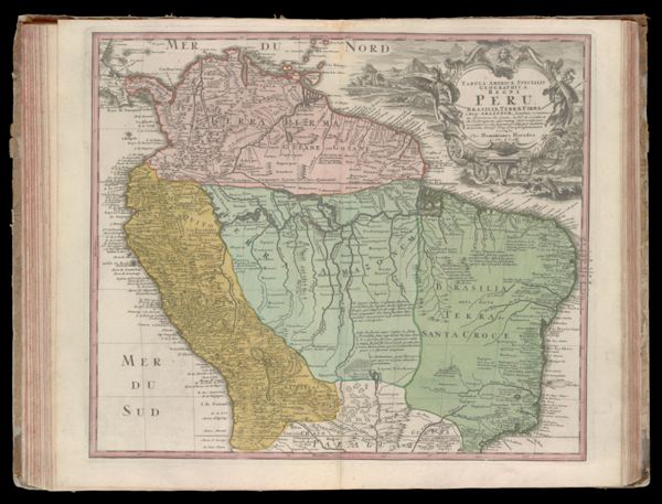 Tabula Americae specialis geographica regni Peru, Brasiliae, Terrae Firmae & reg: Amazonum; secundum relationes de Herrera, de Laet, & PP. d acuña & M. Rodriguetz, aliorumques observationes recentiores de signata & edita per Guiliem. de l Isle, Geogr: Reg