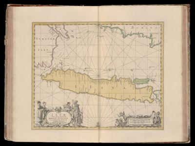 Insulae Javae cum parte insularum Borneo Sumatrae, et circumjacentium insularum novissima delineatio Amsterlodami Veneunt apud P. Schenk, et G. Valk. c.p.r.