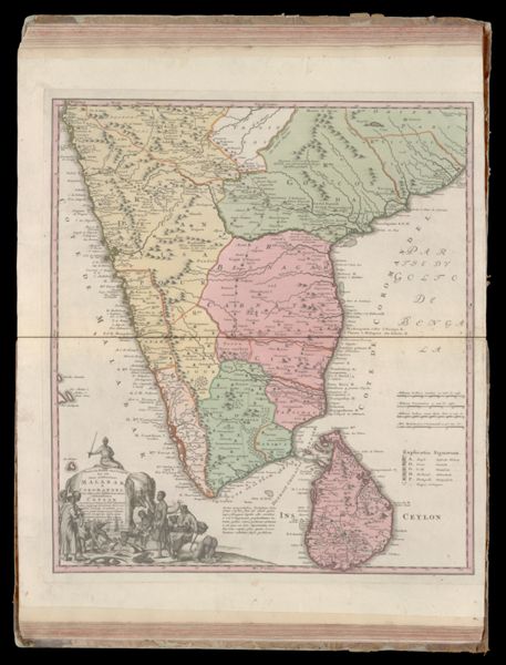 Penisula Indiae citra Gangem hoc est, orae celeberrimae Malabar & Coromandel cum adjacente insula non minus celebratissima Ceylon secundum prototypon Del' Islianum edita, insupenque novisissimis observati omnibus correcta, et notatis avae cuivis genti Europea posidentur terris et emporys, aucta, studio Homanmanorum Heredum Norib, MDCCXXXIII
