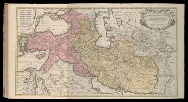 Regnum persicum imperium Turcicum in Asia Russorum provinciae ad Mare Caspium aliaeque regiones finitimae, item Ponti Euxini, Maris Caspii, ac sinus persici. novissimae ac fidelissimae delineationes omnia ex variss observationibus in lucem edita a Reinero et Josua Ottens geographis Amstelaedam.