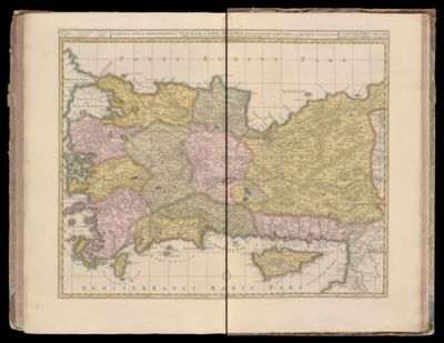 Tabula nova geographica Natoliae et Asiae Minoris, acuratissimè composita per Jacobum Cantelli, et Edita per Nicolaum Visscher Amst: Bat: cum privil: ord: Belgii Foederati. Nunc apud Petrum Schenk Junior