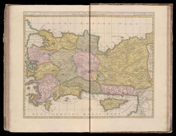 Tabula nova geographica Natoliae et Asiae Minoris, acuratissimè composita per Jacobum Cantelli, et Edita per Nicolaum Visscher Amst: Bat: cum privil: ord: Belgii Foederati. Nunc apud Petrum Schenk Junior
