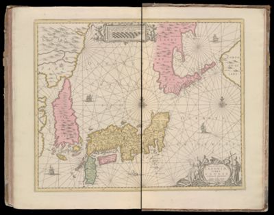 Nova et accurata Japoniae. Terrae Esonis. ac insularum ajacentium. ex Novissima detectione descriptio Amstelodami vendibilis apud P. Schenk, et G. Valk. C.P.