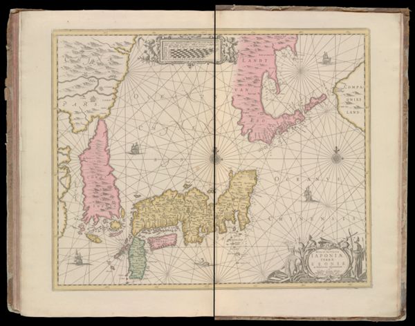 Nova et accurata Japoniae. Terrae Esonis. ac insularum ajacentium. ex Novissima detectione descriptio Amstelodami vendibilis apud P. Schenk, et G. Valk. C.P.