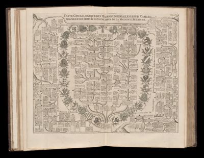 Carte genealogique des maisons imperialles de puis Charles-Magne, et des Roys d'Espagne issus de la maison d'Autriche. Tome 2. No. 9.