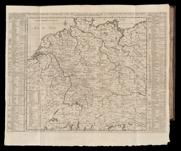 Nouvelle carte de l'Alemagne ave des tables des branches de la noblesse et les lieux les plus Remarquables de leurs residance. Tome 2. No. 22.