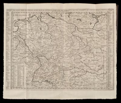 Nouvelle carte de l'empire divise selon ses differents etats: avec des tables pour trouver facilement les etats de chaque prince par les lettres alphabetiques. Tome 2 No. 24.