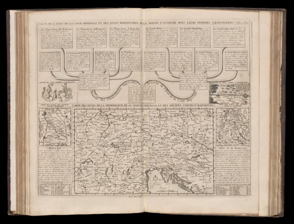 Carte de l'etat de la cour imperiale et des etats hereditaires de la maison d'Autriche avec leurs diverses chanceleries Tome 2 No. 30. // Carte des etats de la dependance de sa majeste imperiale et des anciens comtes d'Habsbourg