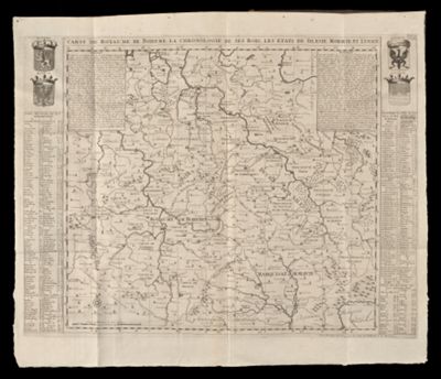 Carte du Royaume de Bohememe. La chronologie de ses Rois. Les etats de Silesie, Moravie, et Lusace. Tome. 2 No. 39.