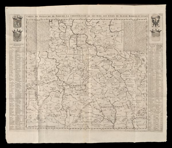 Carte du Royaume de Bohememe. La chronologie de ses Rois. Les etats de Silesie, Moravie, et Lusace. Tome. 2 No. 39.