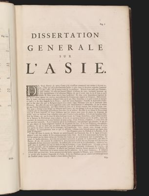Dissertation generale sur L'Asie.