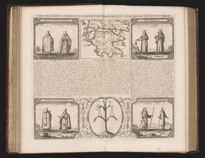 Carte de la Grece contenant l'etat present de l'Eglise Grecque & ce qui regarde les ecclesiastiques.