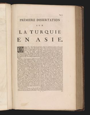 Premiere dissertation sur la Turquie en Asie.