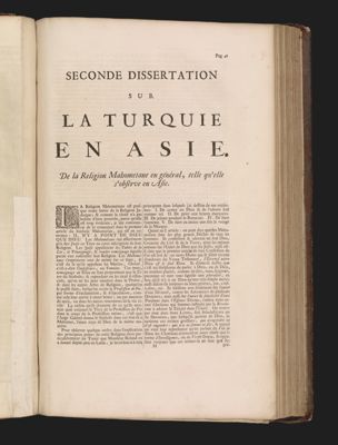 Seconde dissertation sur la Turquie en Asie.