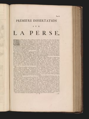 Premiere dissertation sur la Perse.