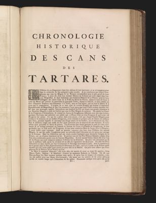Chronologie historique des cans des Tartares.