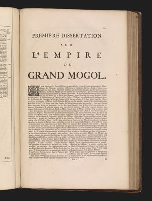 Premiere dissertation sur l'Empire du Grand Mogol.