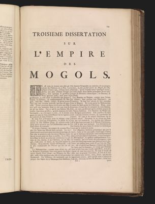 Troisemme dissertation sur l'Empire des Mogols.
